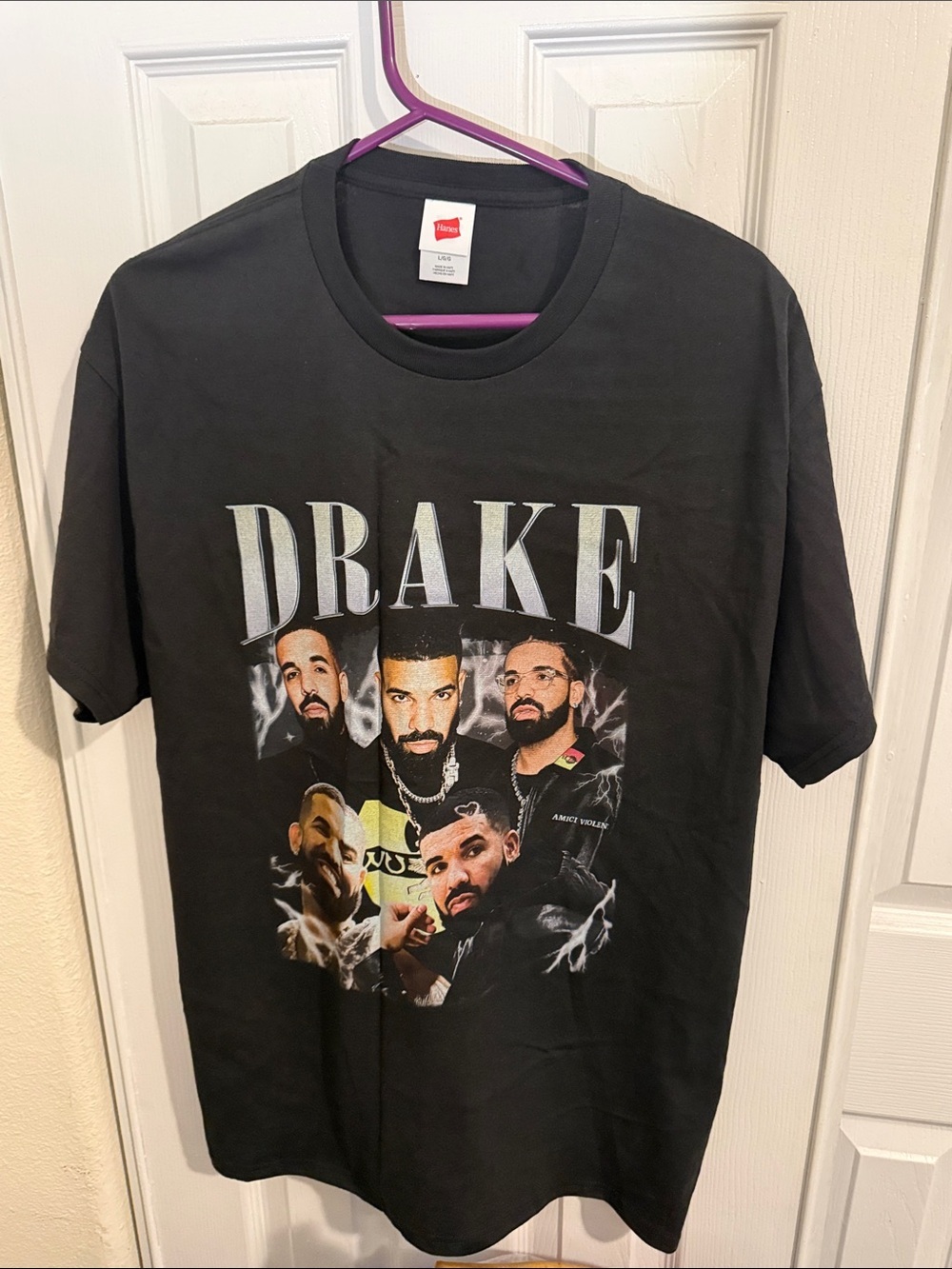 Black Graphic Men's Crew Neck T-Shirt - Picture 4 of 6
